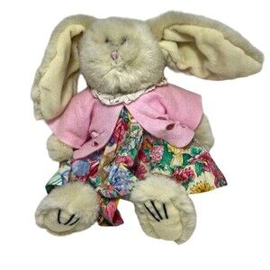 Thompson Holland Inc  Plush Dressed Lop Earred Cream Bunny Rabbit 13 inch